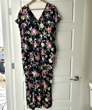 Torrid Floral Caftan Maxi Dress Sz